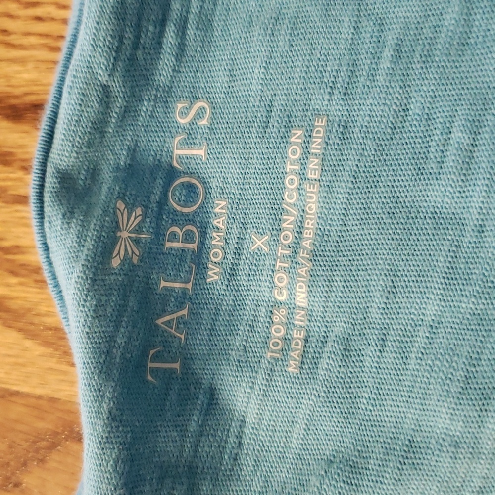 Blue Women's V-Neck Embroidered Tee - Picture 2 of 6